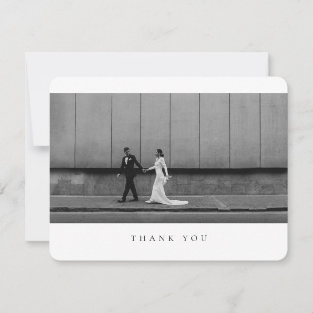 Formal Classic Wedding Photo Rounded Tack Kort (Framsida)