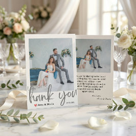  Formal Classic Wedding Photo Thank You Card Tack Kort