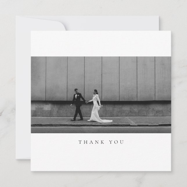 Formal Classic Wedding Photo Thank You Card Tack Kort (Framsida)