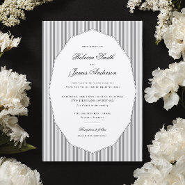 Formal Elegant Classic Black Stripes Wedding Inbjudningar