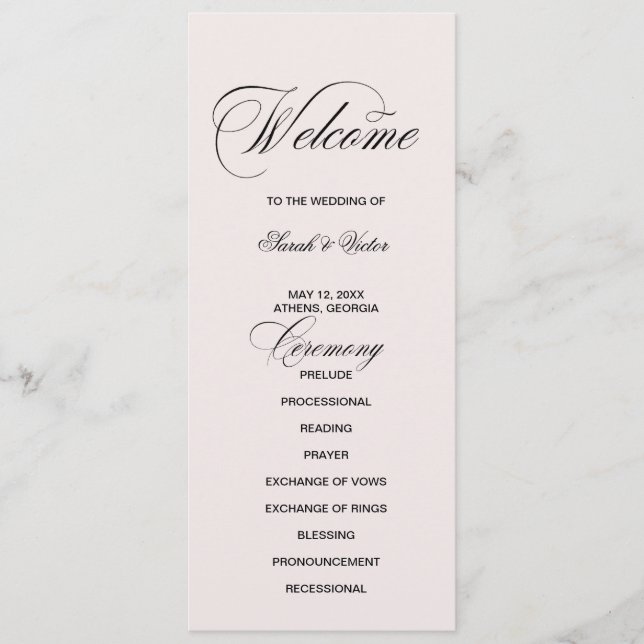 Formal Elegant double side program card  (Framsida)