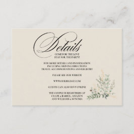 Formal Elegant Enclosure Card Details Tilläggskort