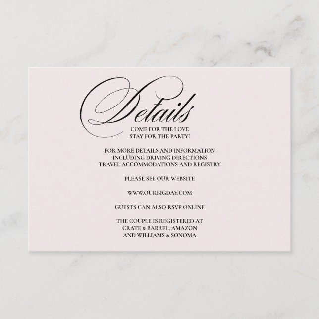 Formal Elegant Enclosure Card Details Tilläggskort (Framsida)