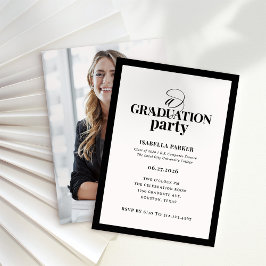 Formal Elegant Graduation Party | Photo Back Inbjudningar