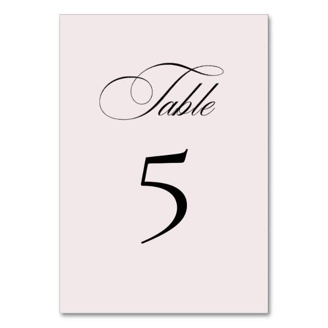 Formal Elegant Table Number Card Bordsnummer (Framsidan)