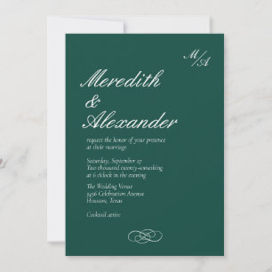 Formal Emerald Grönt bröllop - inbjudan