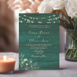 Formal Emerald Grönt Bröllop Inbjudningar