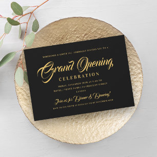Formal Guld Corporate Grand Open Black Inbjudningar