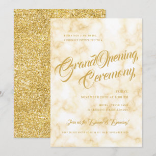 Formal Guld Marble Corporate Grand Open Inbjudningar
