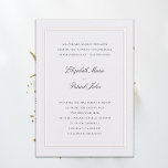 Formal Modern Classic Elevated Frame Pearl Wedding Inbjudningar<br><div class="desc">Set the tone for your celebration with timeless sophistication using this Elevated Wedding Invitation, featuring a refined double frame design for a graceful, structured look. The soft pearl white background and subtle watercolor paper texture evoke quiet luxury — a perfect blend of traditional elegance and modern simplicity. Beautifully balanced classic...</div>