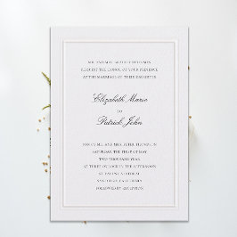 Formal Modern Classic Elevated Frame Pearl Wedding Inbjudningar