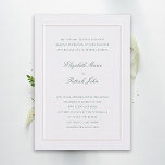 Formal Modern Classic Elevated Green Pearl Wedding Inbjudningar<br><div class="desc">Set the tone for your celebration with timeless sophistication using this Elevated Wedding Invitation, featuring a refined double frame design for a graceful, structured look. The soft pearl white background and subtle watercolor paper texture evoke quiet luxury — a perfect blend of traditional elegance and modern simplicity. Beautifully balanced classic...</div>