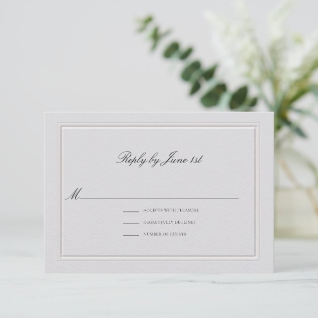 Formal Modern Classic Elevated Ivory Sm Wedding OSA Kort (Stående Fram)