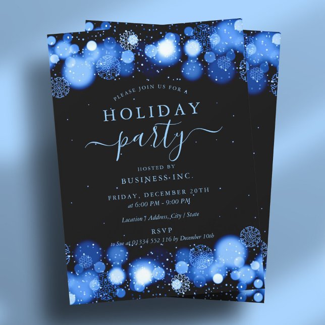 Formal Navy Glam Corporate Julfest Inbjudningar (Formal Navy Glam Corporate Holiday Party Invitation)