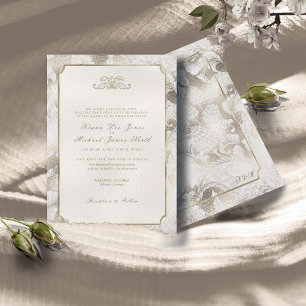 Formal Paisley Bröllop Champagne ID767 Inbjudningar