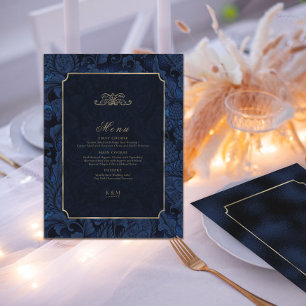 Formal Paisley Bröllop Navy Blue ID767 Meny