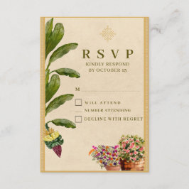Formal Traditional Wedding RSVP Card | Elegant  OSA Kort