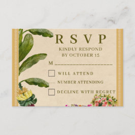 Formal Traditional Wedding RSVP Card | Elegant  OSA Kort
