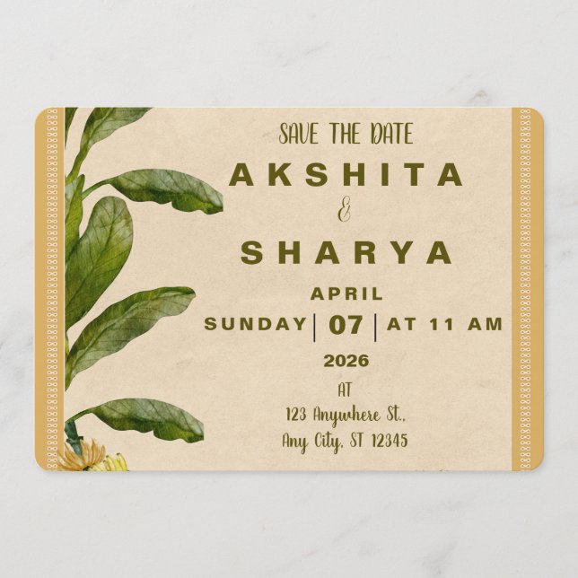 Formal Traditional Wedding Save the Date  Spara Datumet (Framsida)