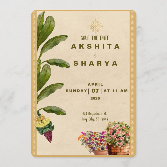 Formal Traditional Wedding Save the Date  Spara Datumet (Framsida)