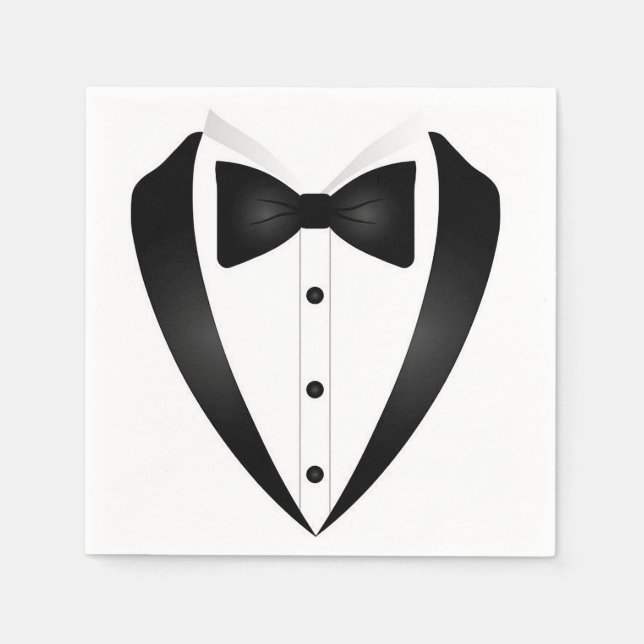 Formal Tuxedo Cocktail Pappersservett (Framsidan)