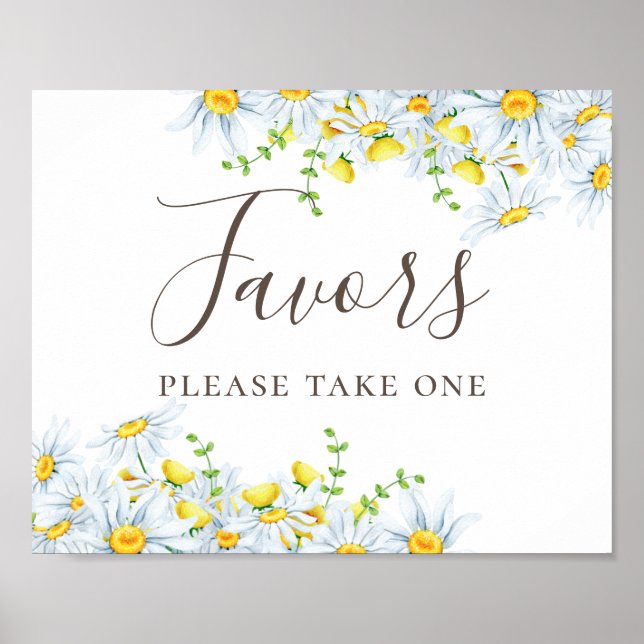 Förmån. Akvarell tusenskönor. Landlig blomsterbröl Poster (Framsidan)