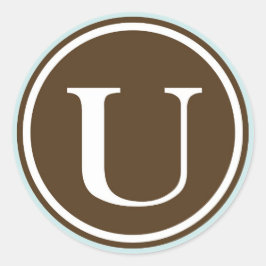 Förmånen för EU:s första monogramcirkel brev sälpa Runt Klistermärke