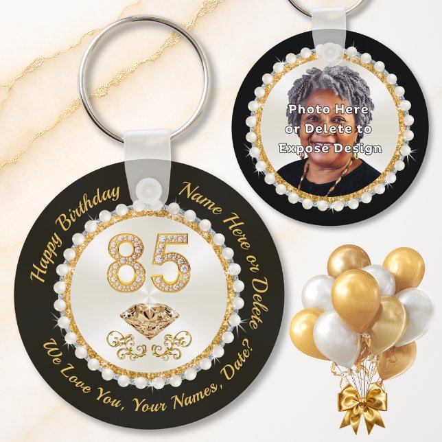 Förmånligheter för 85-årsfest, 85-årsdag, nyckelring (Favors for 85th birthday party. Birthday party ideas for mom or grandma. 85th birthday party favors!)