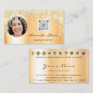 Förmånskort 10 Slå Krona Coral Guld QR-foto Visitkort