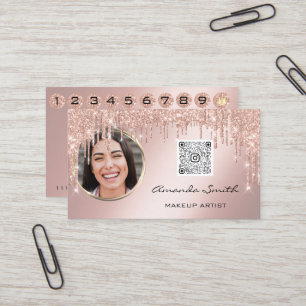 Förmånskort 10 Slår Krona QR Logotyp Photo Silver Visitkort