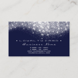 Förmånskort 6 Beauty Salon Grått Navy Glitter Lojalitetskort