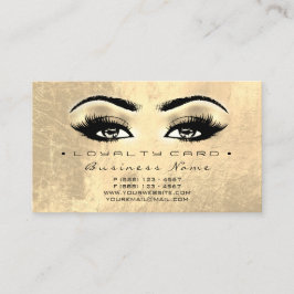 Förmånskort 6 Beauty Salon Lash Makeup Brown Guld Lojalitetskort