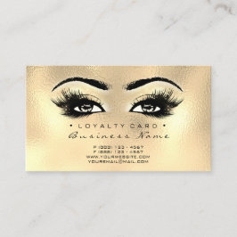 Förmånskort 6 Beauty Salon Lash Makeup Guld Lojalitetskort