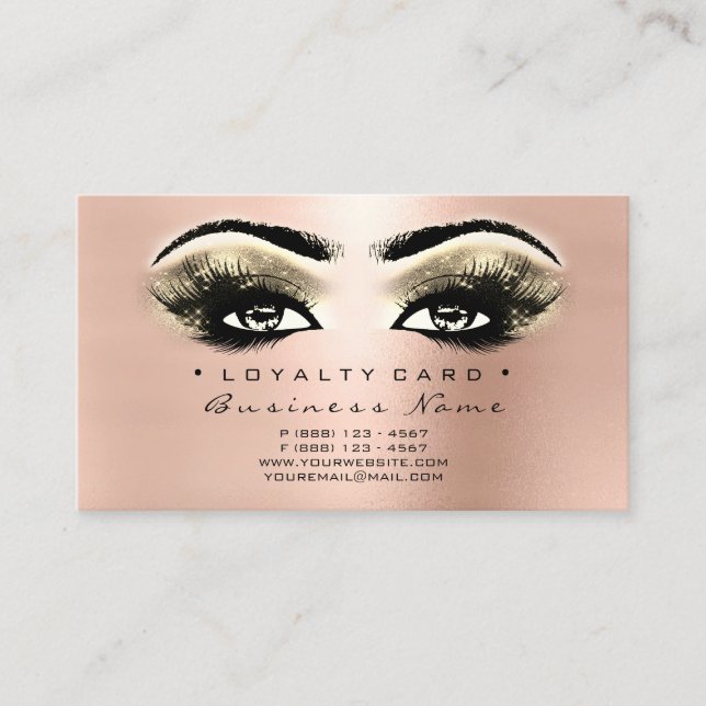 Förmånskort 6 Beauty Salon Lash Ro Guld  Lojalitetskort (Framsida)