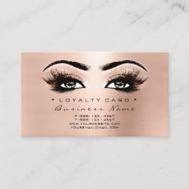 Förmånskort 6 Beauty Salon Lash Ro Guld Rosa Lojalitetskort