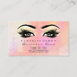 Förmånskort 6 Beauty Salon Lash Ro Rosa Peach Lojalitetskort