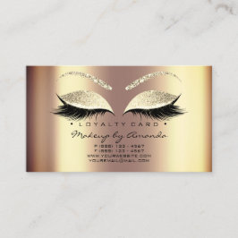Förmånskort 6 Beauty Salon Lash Sepia Honung Guld Lojalitetskort