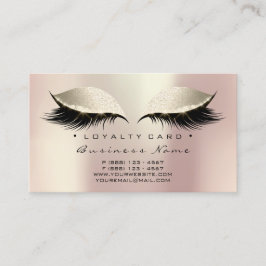 Förmånskort 6 Beauty Salon Lashon Ivory Rosa Öga Lojalitetskort