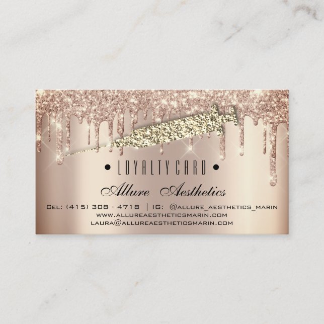 Förmånskort 6 Slå Makeup Artist Syringe Lojalitetskort (Framsida)