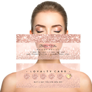 Förmånskort 6 Slår Makeup Beauty Heart RoseSpark Lojalitetskort