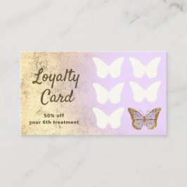 förmånskort faux guld foil lavender butterfly visitkort