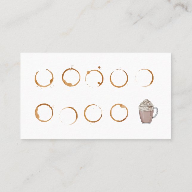 Förmånskort för Affärskort av kaffebutik Visitkort (Baksida)