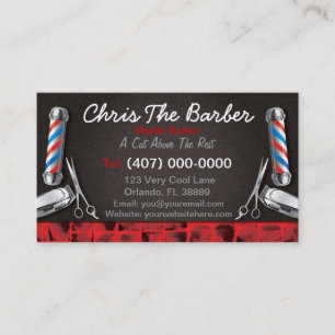 Förmånskort för barberbutik (barberpole och kli visitkort