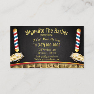 Förmånskort för barberbutik (barberpole och kli visitkort