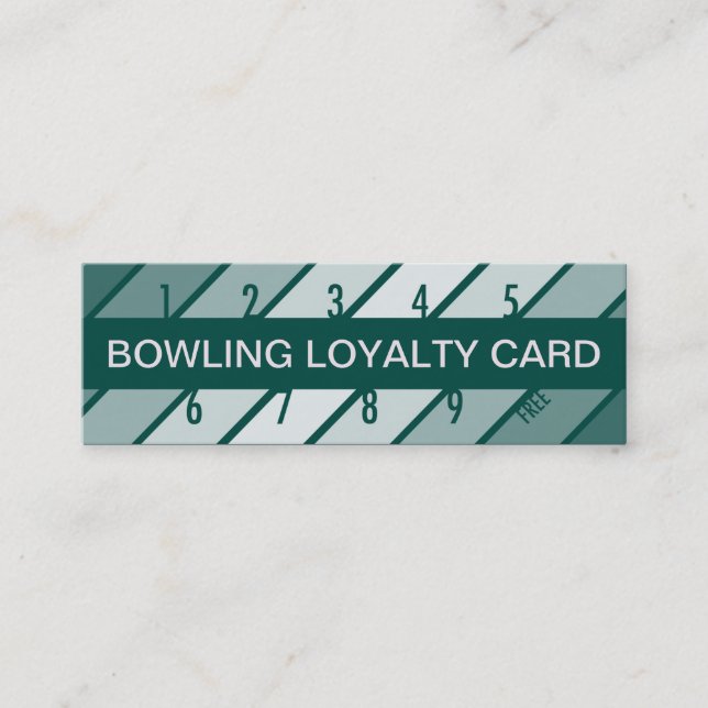 förmånskort för bowling (retrograd) lojalitetskort (Framsida)