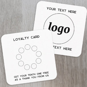Förmånskort för enkel Logotyp och textbefordran Fyrkantigt Visitkort