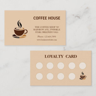 Förmånskort för enkla kaffebutiker för elegant visitkort