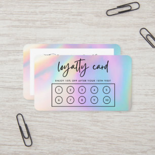 Förmånskort för Faux Pastel HoloGraph Anpassningsb Visitkort