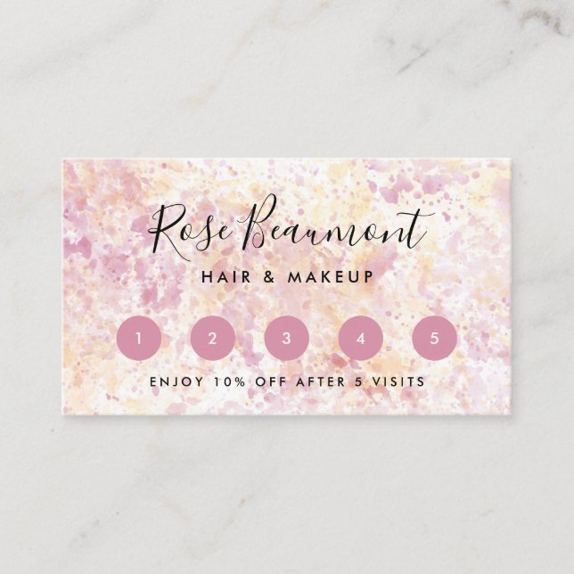 Förmånskort för vattenfärgsskript i Modern Rosa Gu Visitkort (Framsida)