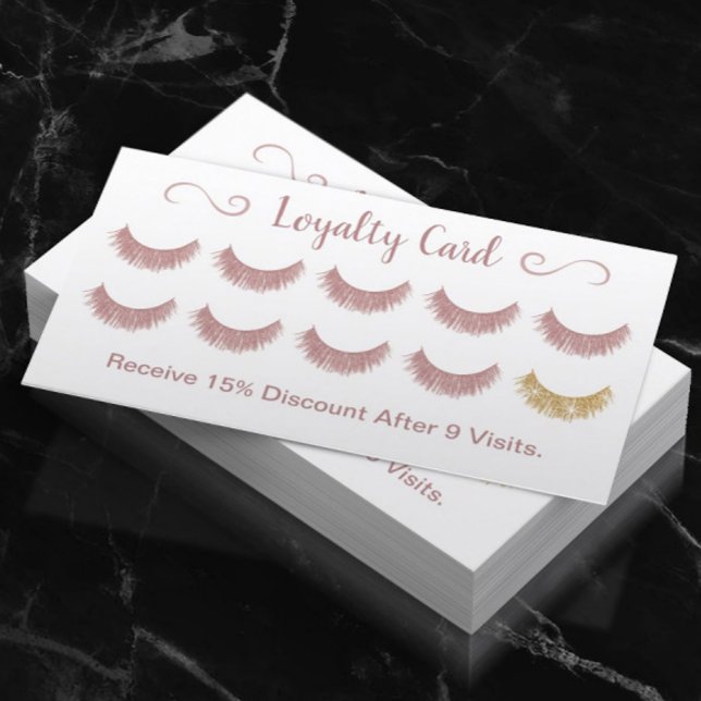 Förmånskort | Ro Guld Eyelash Lash Pub Makeup Lojalitetskort (Skapare uppladdad)